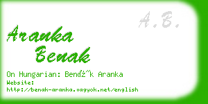 aranka benak business card